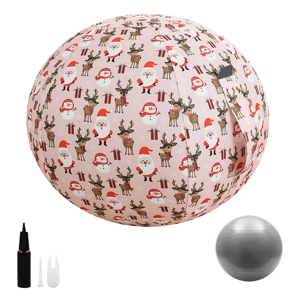 
55cm Christmas Holiday Yoga Ball Chair Sitting Ball Chair Withl Cover 