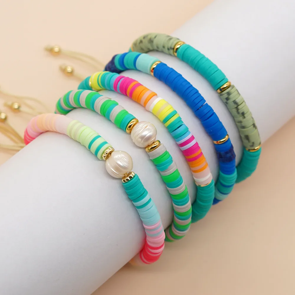 

Go2boho Mexican Colorful Heishi Beaded Bracelet Set Women Pulsera Jewelry Fashion Boho Handmade Friendship String Pearl Bracelet