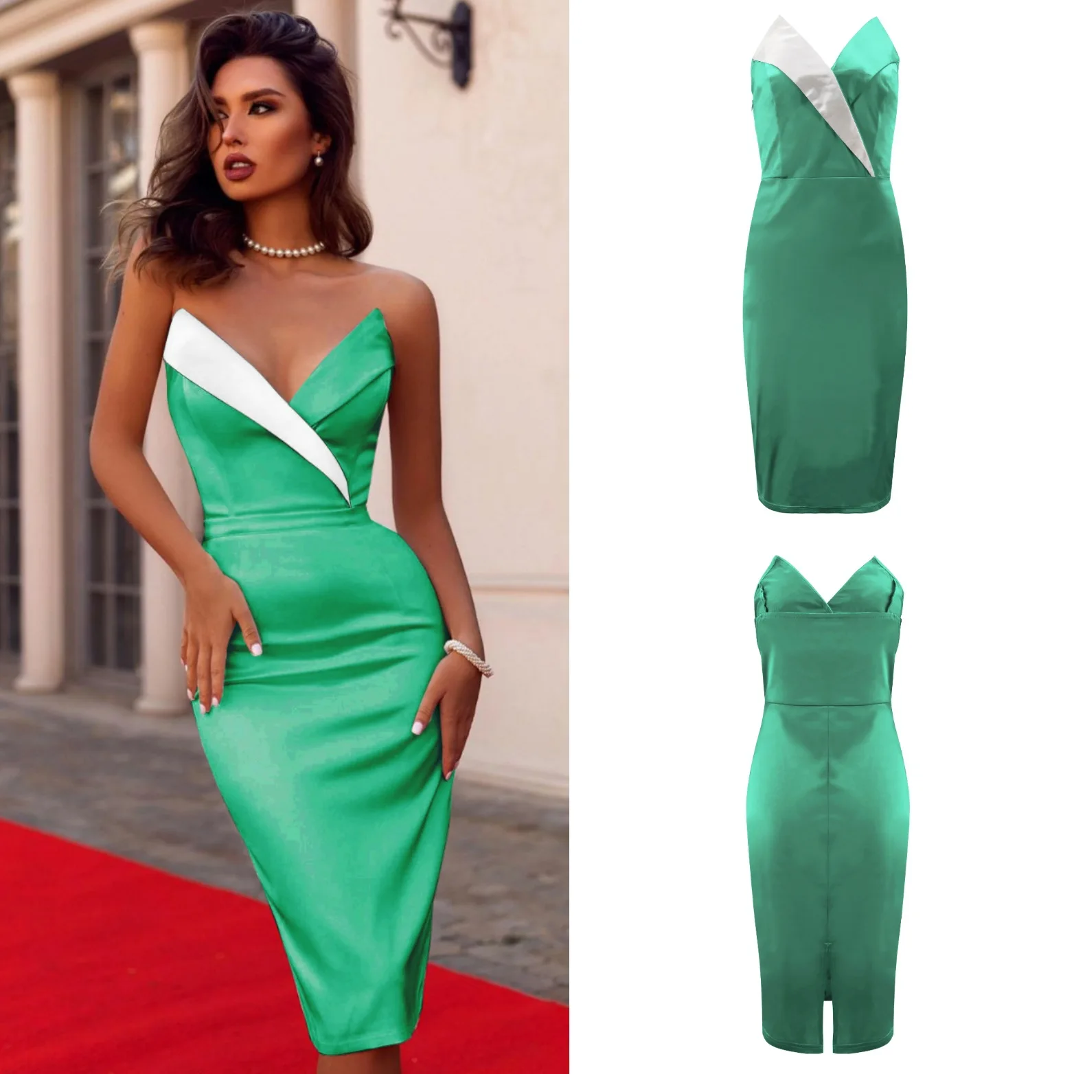 

Women's Sexy Dress European and American New Tube Top Mid-length Dress