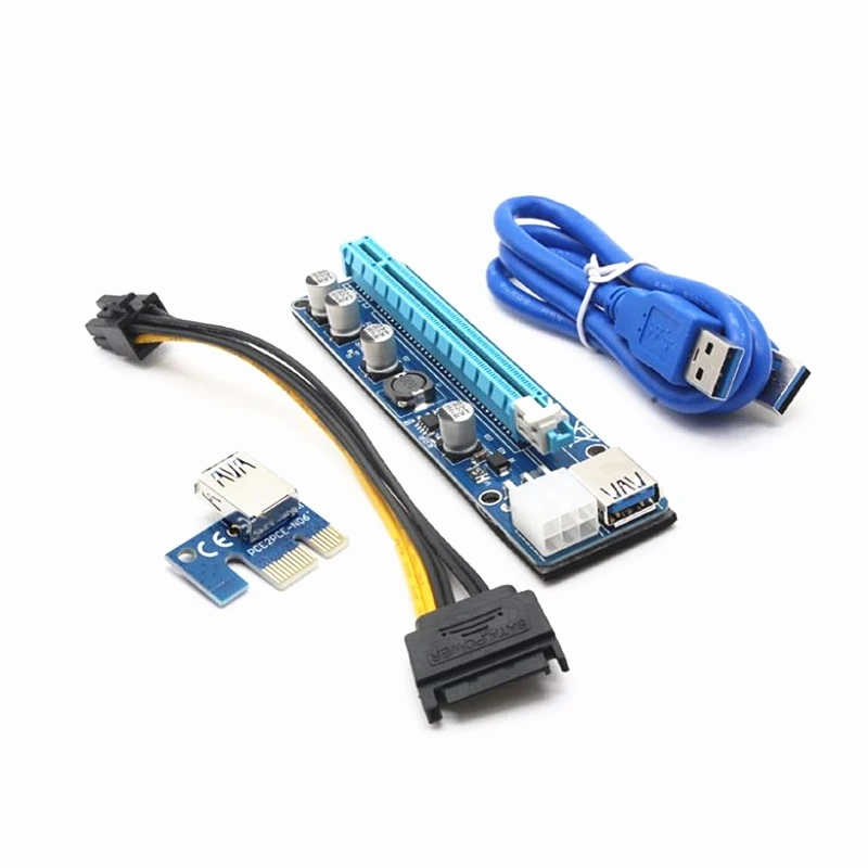 

VER 008C 60cm PCI-E 1X to 16X USB 3.0 Extension Cable Riser Card Adapter VER008C with LED indicator