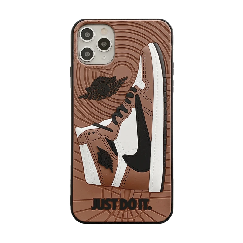 

Jary Trendy vintage brown three-dimensional shoes mobile phone case for 12 XR 11promax 3D silicone shoes mobile phone case
