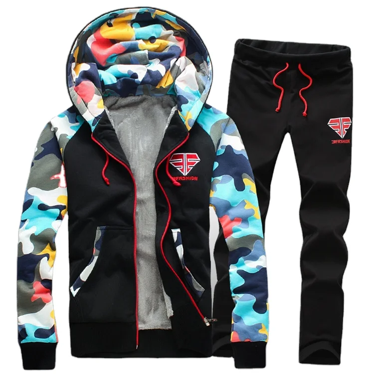 

2021 new fashion suits set for men fashion sweatshirts men tracksuit set digital print hip hop pattern 2 piece hoodie set men