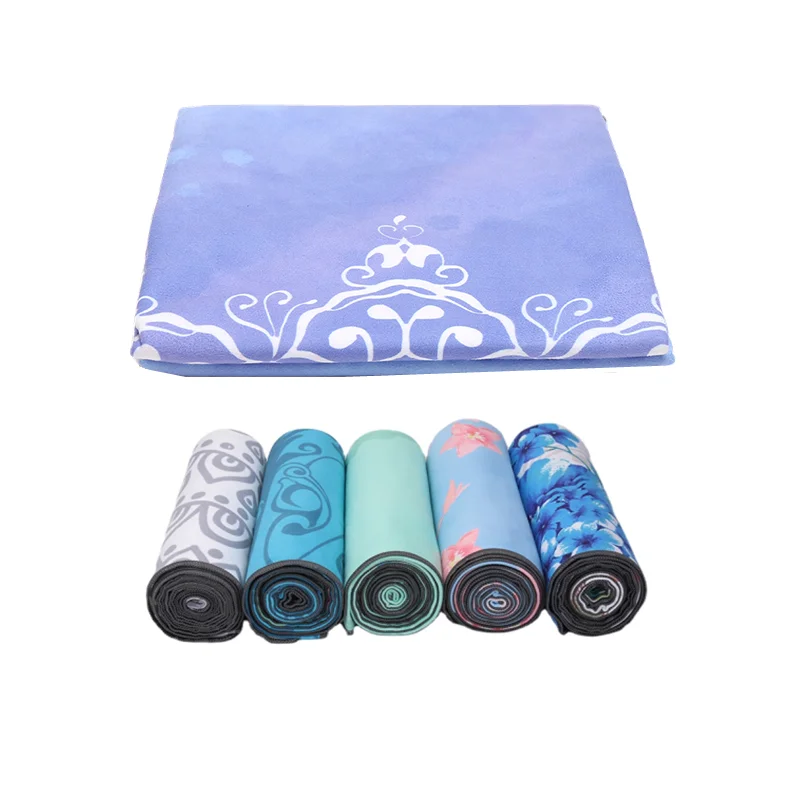 

Custom eco friendly microfiber non-slip hot yoga mat towel with pockets