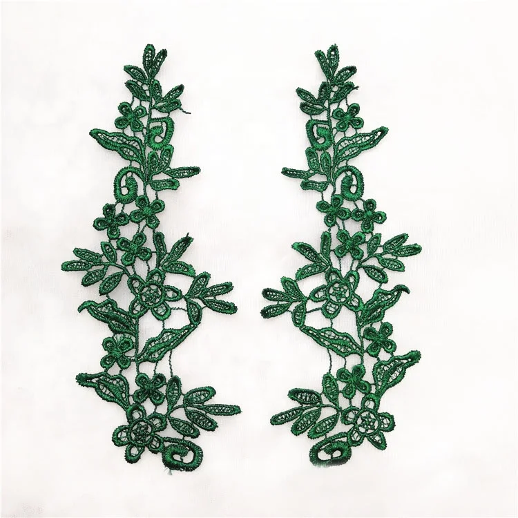 

Fine decorative patch pair embroidery flower lace applique for children clothing, Accept customized color