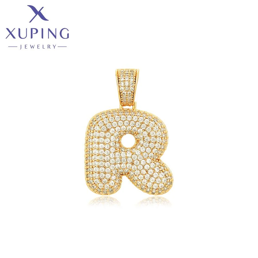 

X000694861 XUPING Jewelry Letter R Simple 14K Gold Plated Ladies Jewelry Zirconia Fine Jewelry Pendants Charms For Necklace