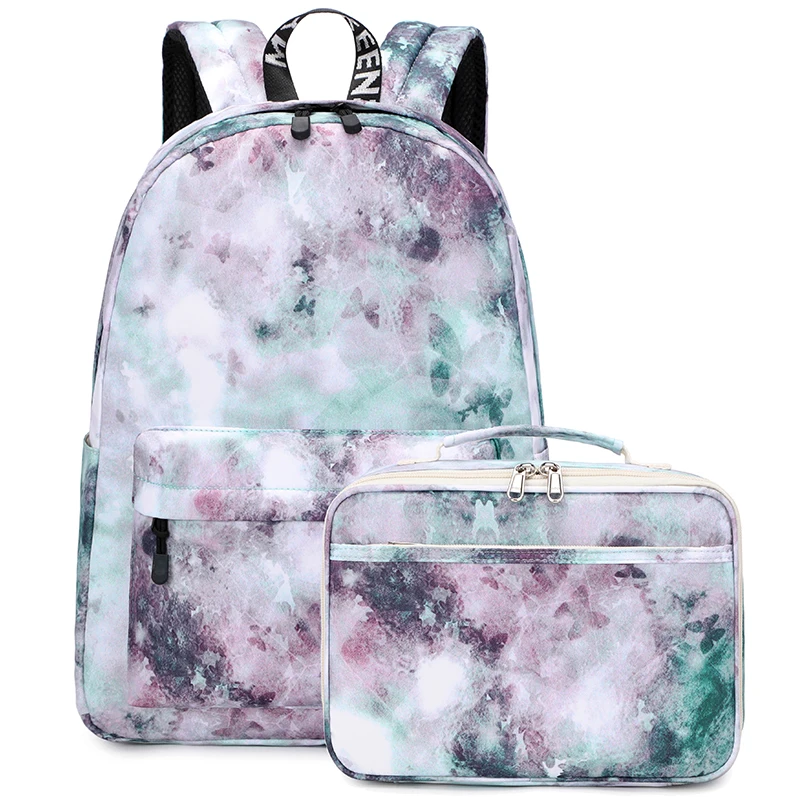 

Mygreen cheap Children kids college student book original girls lunch box and school backpack bags set, Ink green, ink purple, rainbow, dark blue, purple, g/p, light blue