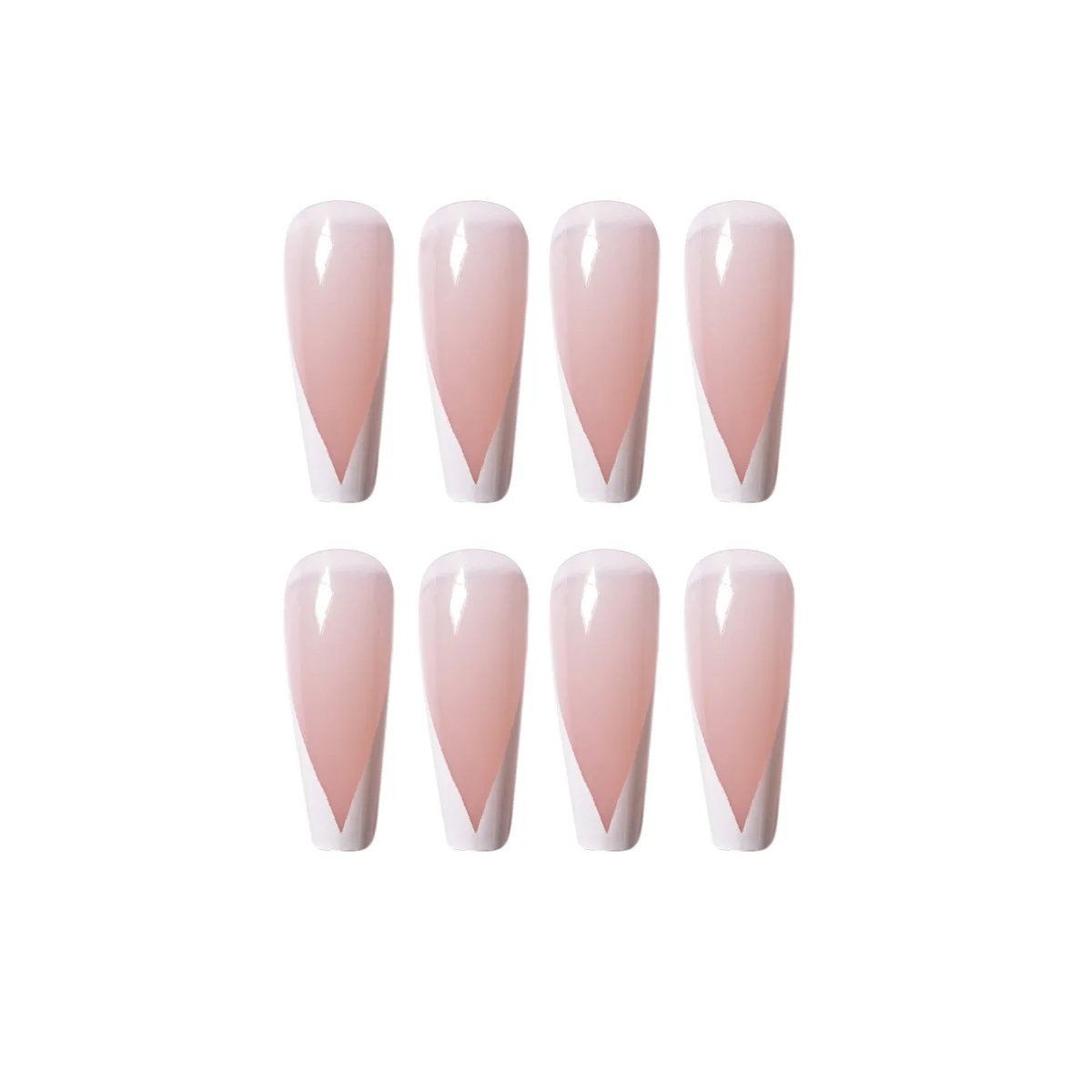 

Detachable Nail Patch Stiletto Suppliers Wearable False Nail With jelly sticker white Ballet