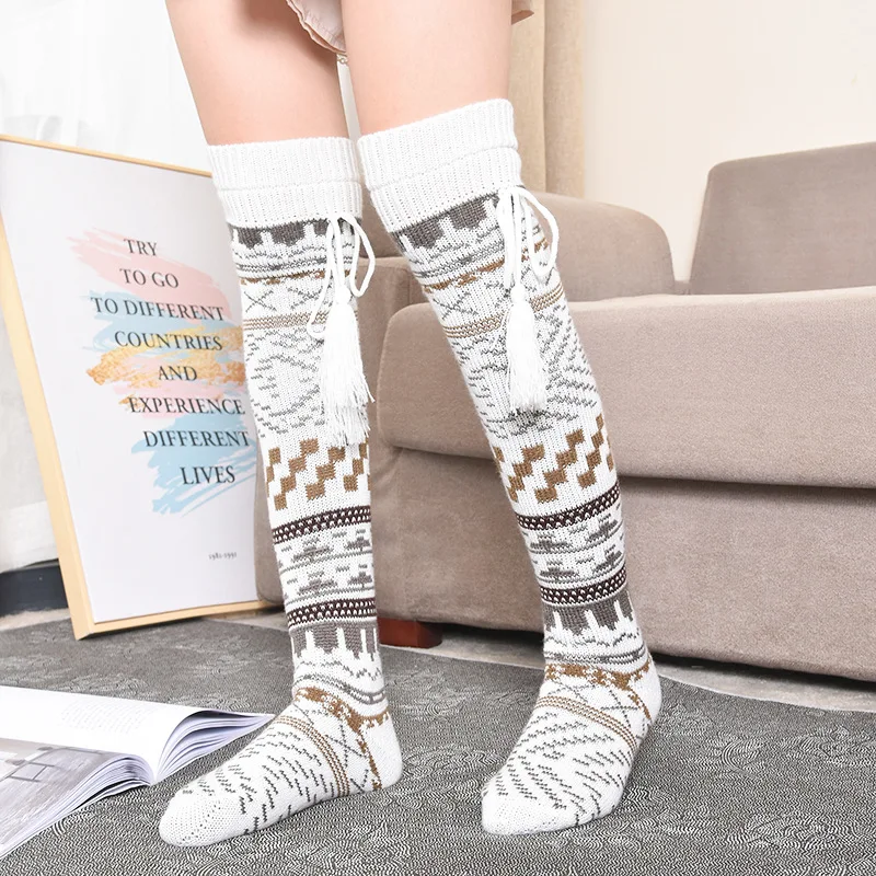 

Christmas Woolen Stockings Ladies Knitted Pile Stockings Winter Hot Sale