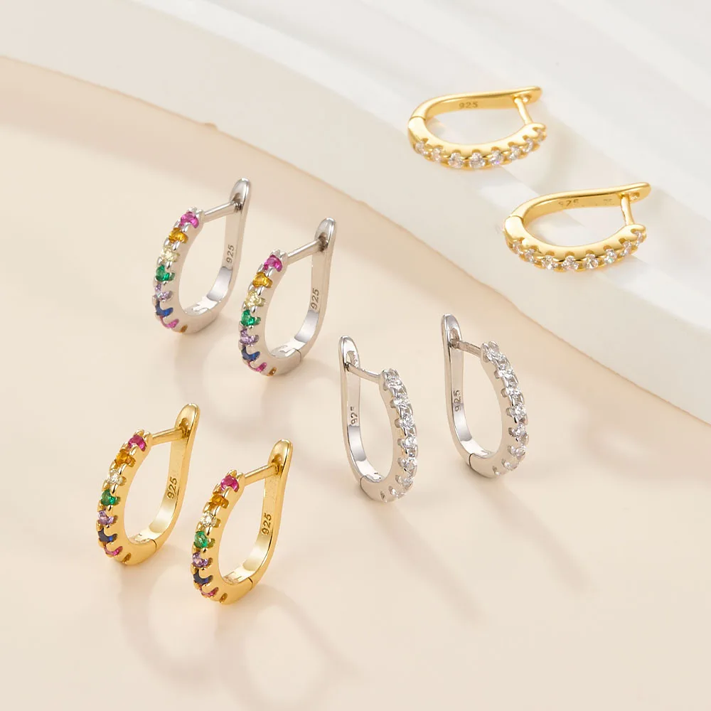 

Women 925 luxury lighting 3d sterling silver earrings zircon earrings gold women fashion silver 925 hoop earring