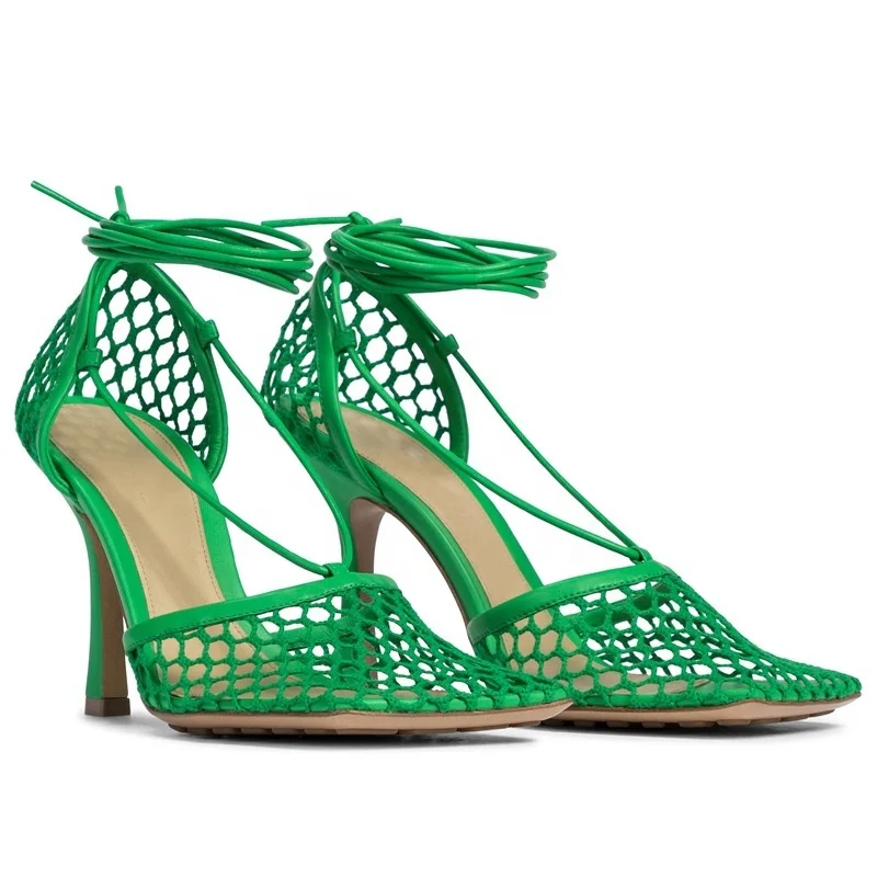 

2021 spring and summer BV21 summer new mesh strap sandals high heels women's shoes