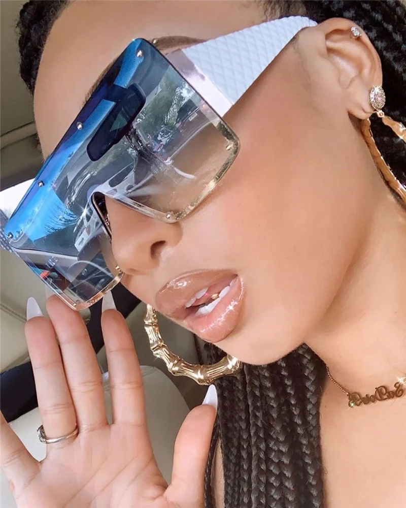 

TT8003 Summer beach square designer trendy wholesale Ins style woman large oversize big frame sunglasses ladies 2021, Custom colors