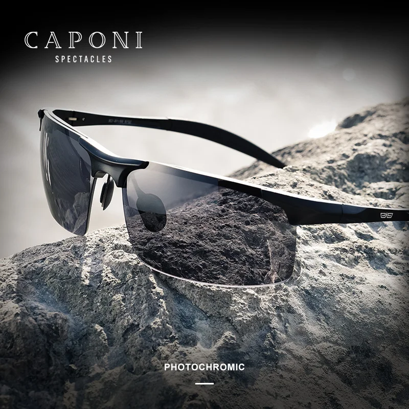 

CAPONI Hot Classic Men Sun Glasses Polarized 2020 Photochromic Brand Designer Sunglasses Sun Shades Gafas Ciclismo, 3 colors
