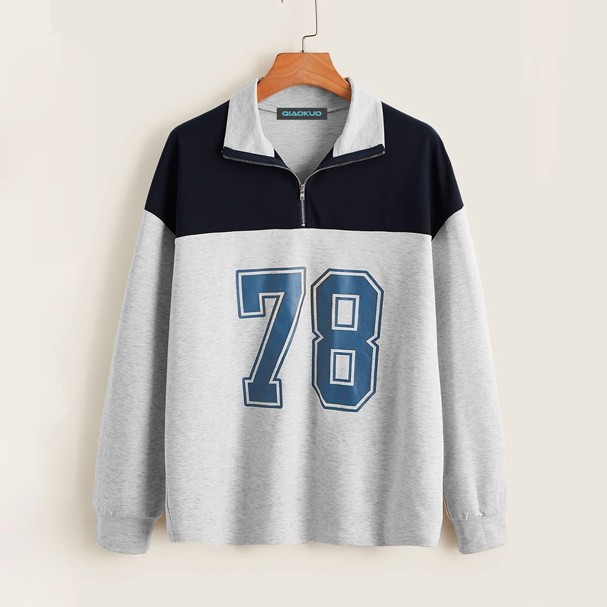 

Half Zip Polo Pullover Fitting Sweatshirt Women Hoodies sweatshirts wholesale