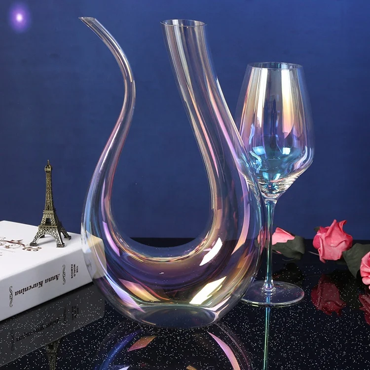 

Wholesale Priced U-shaped Wine Whiskey Decanter Crystal Glass 1200Ml Wine Decanter, Transparent