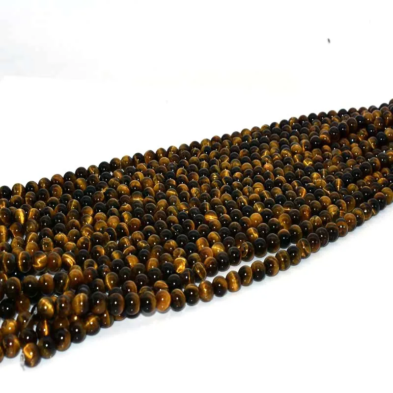 

NAPOLN Trade Insurance High Quality 4/6/8/10/12/14/16mm Natural Yellow Tiger Eye Gemstone Beads, Yellow color