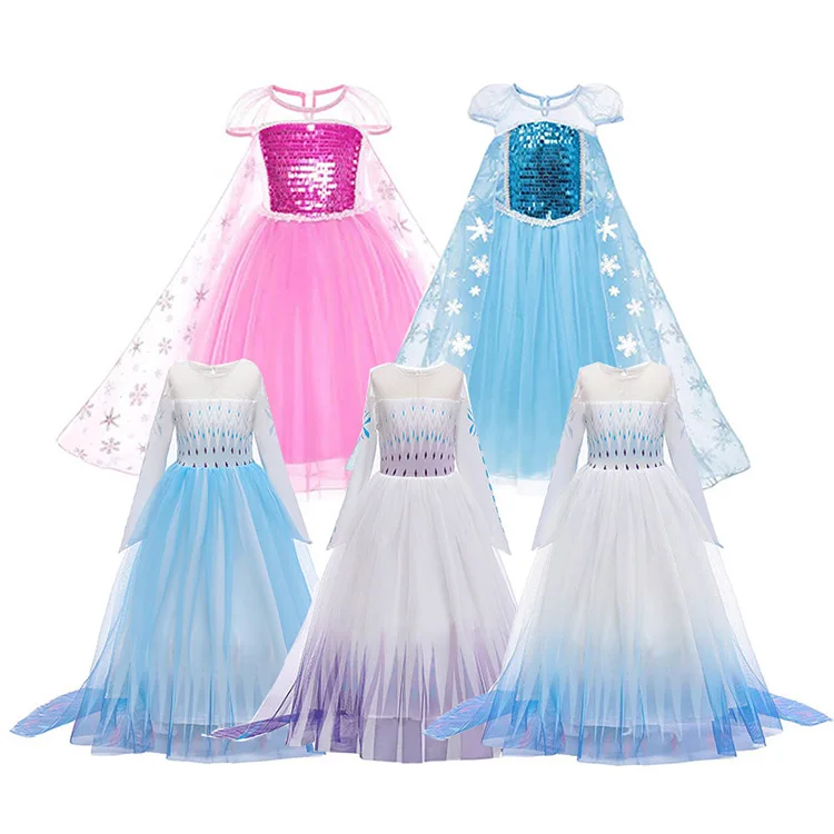 Sgmk 0 Party Chili Princess Costumes Birthday Dress Up Snow Queen Frozen 2 Dress Costume For Little Girls Buy Frozen 2 Dress Costume For Halloween Party Little Girls Elsa Anna Costume Sequins Dress