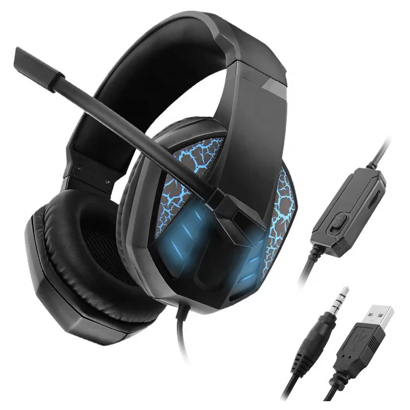

Led Light Gamming Headphones Volume Control Original Headset With Mic