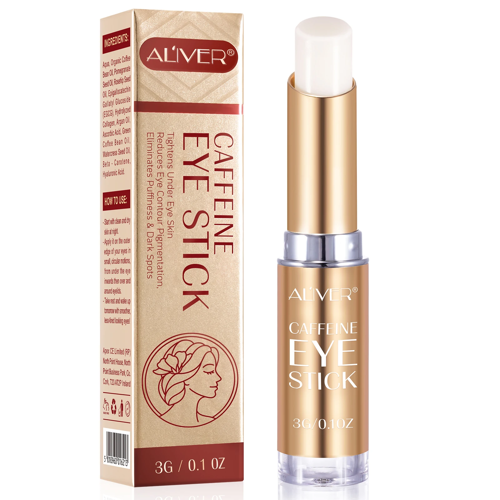 

ALIVER eliminates puffiness dark spots eye balm sticktightens under eye skin anti aging caffeine eye cream stick