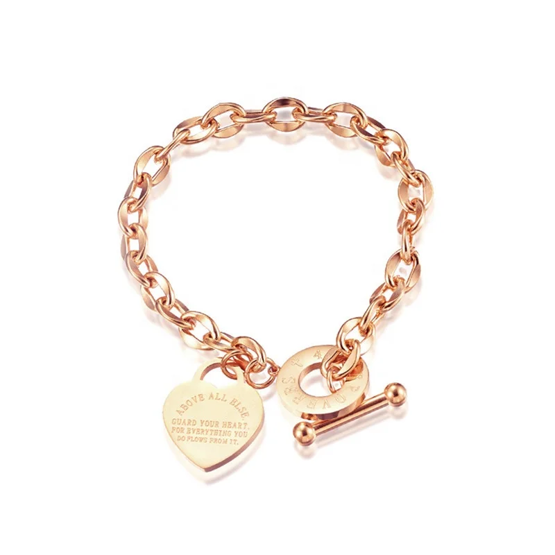 

Factory wholesale fashion eternal love buckle titanium steel bracelet ladies rose gold stainless steel bracelet, Picture shows