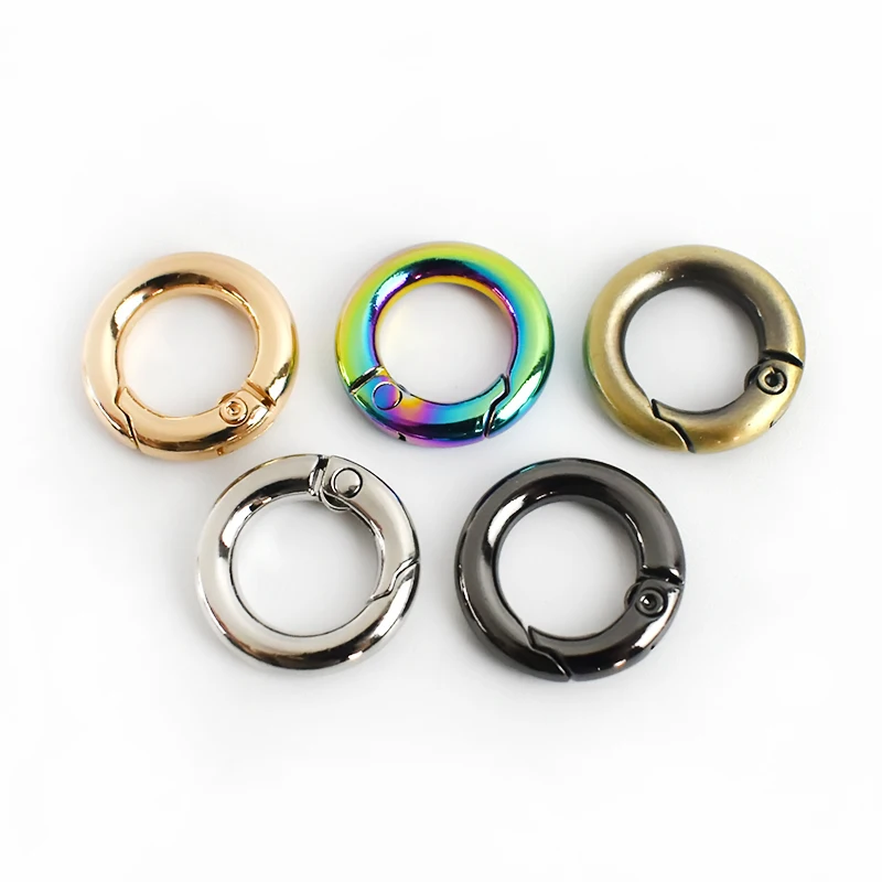 

MeeTee H7-3  Colorful Open Spring Buckle Alloy O Ring Hook Loop for Handbag Strap Connecting Hardware Buckles Accessories