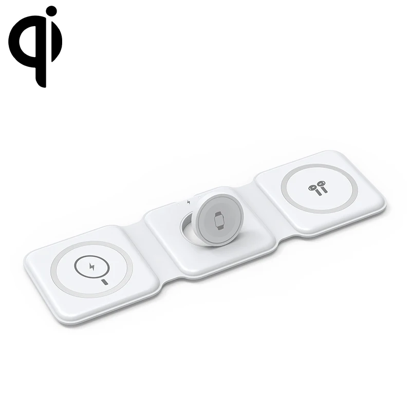 

Good quality New WiWU M6 Power Air 3 in 1 Foldable Silicone Magnetic Sublimation Wireless Charging Base For Mobile Phones Watch