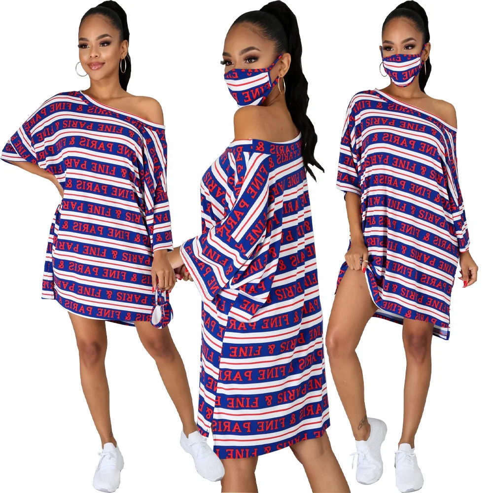 

10510-MX42 long t-shirts letter print casual dresses girl's sehe fashion