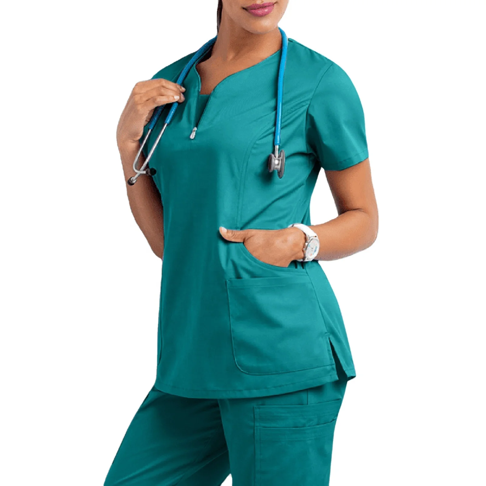 

Dropshipping Wholesale Hot Selling Plus Size Scrubs Uniforms Cotton Scrub Tops For Nurse, 45 colors in stock and custom colors