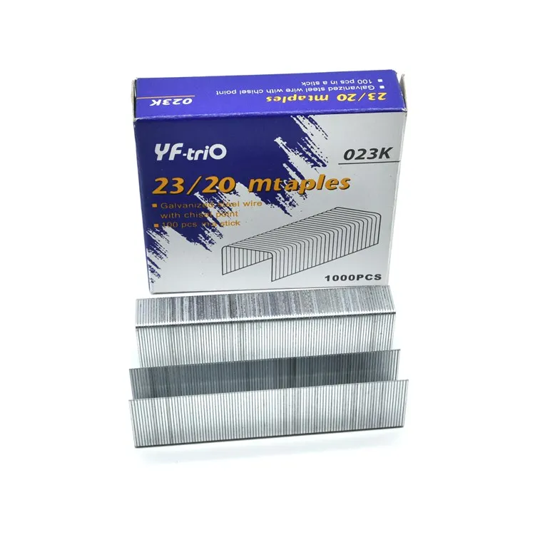 
OEM/ODM Stationery factory heavy duty staple pin 23/8 23/10 23/13 23/15 23/17 23/20 23/23 High quality lower price 