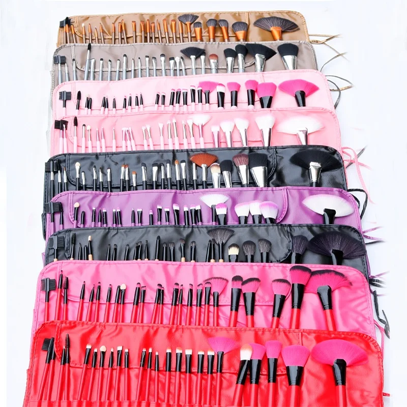 

2021 New Style Free Sample Private Label 24 pcs Synthetic Hair Custom Logo Cosmetic Tools Makeup Brush Set, Customized color