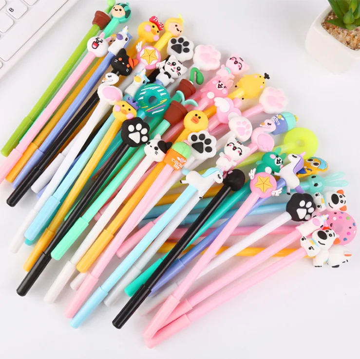 

JPS OEM Canetas Fofas Gel Straight Liquid Wholesale Unicorn Cartoon Gel Pen