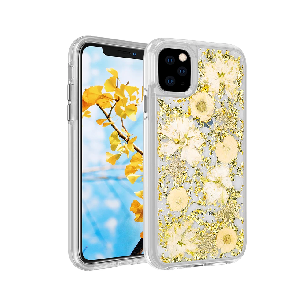 High Quality Full Protective Real Flower Phone Case For iphone 6 6s 7 8 Plus X Xs 11 Pro Max Custom Women Case
