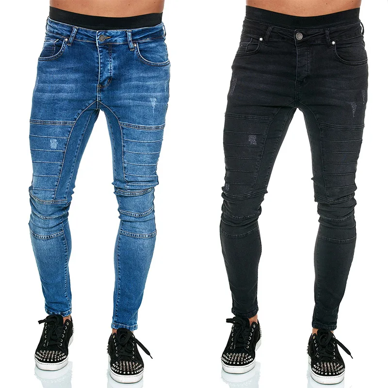 

Factory Direct Sales New Men's Leggings Tight Trousers Biker Pantalones Jeans Men