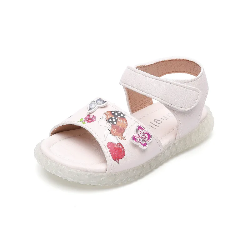 

Nian OEM Sandalias de mujer Cartoon Cute Soft Sole Summer New Arrivals Child Cheap Sandals, White pink