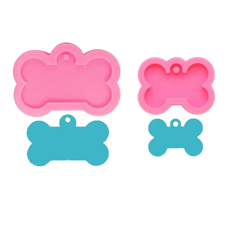 

S542 craft tools mould silicone bone shaped keychain mold for dog id tag, Random