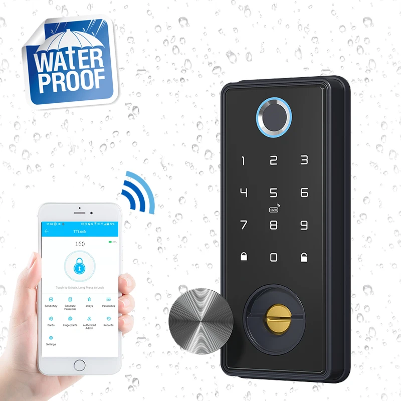 

Fingerprint Door Lock Keyless Security BLE WIFI Ttlock APP Digital Fingerprint Keyless Deadbolt Smart Door Lock