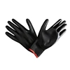 13g seamless polyester/nylon liner black nitrile coated working gloves