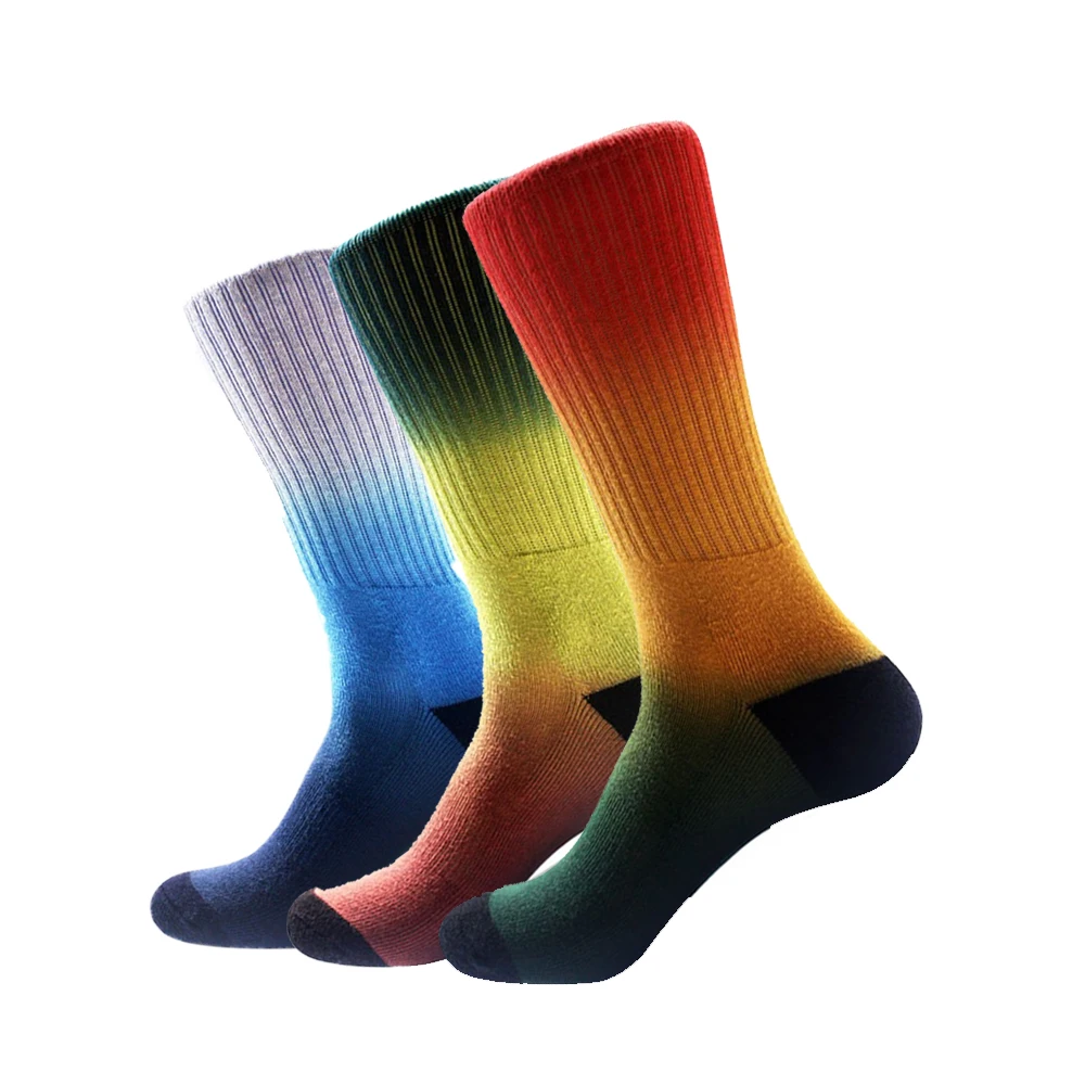 

high quality tie dye cotton crew sports socks men cushioned funky fashion knitted socks, Custom color