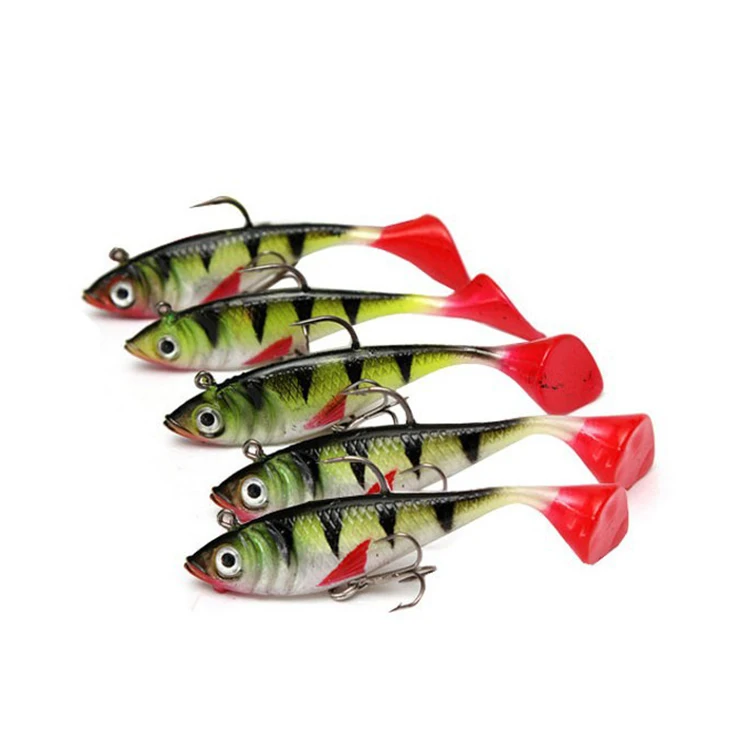 

Wholesale 70mm 10g Bionics PVC Plastic Swim Baits Jigging Wobblers Lead Long T Tail Fishing Lead Soft Lure Shad