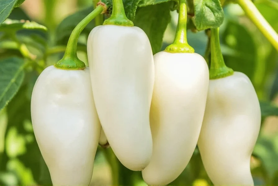 Close-up view of white peppercorns next to black peppercorns for comparison
