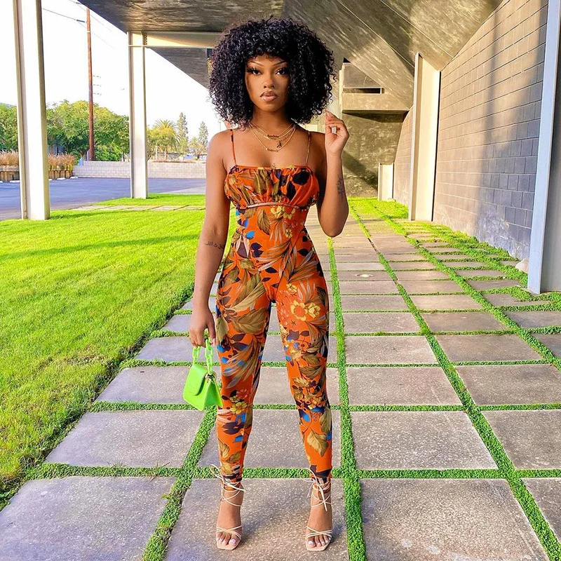 

Two Piece Sling Halter Pleated Bodysuit Slim Fit Buttocks Trousers Set