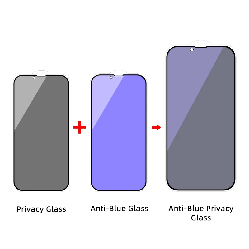 

High Quality 0.33mm 2.5D 9H Tempered Glass For iPhone 12pro iPhone 13 Pro Max Anti Blue Light Anti Spy Privacy Screen Protector