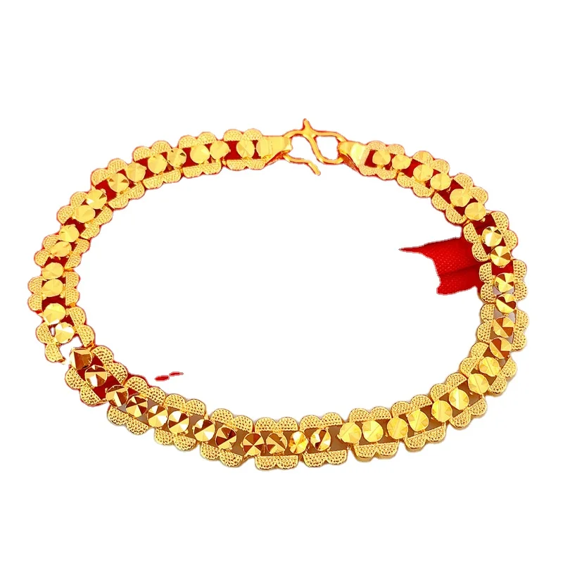 

Four-Leaf Clover Sand Gold Bracelet Four-Leaf Flower Women'S 24K Sand Gold Bracelet Same Style Gold Bracelet Jewelry Wholesale