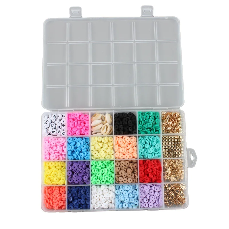 

24 Grids Miyuki Beads for DIY Making Necklaces Bracelets Craft Set Kit Clay Letter Beads for Jewelry Making, Colorful