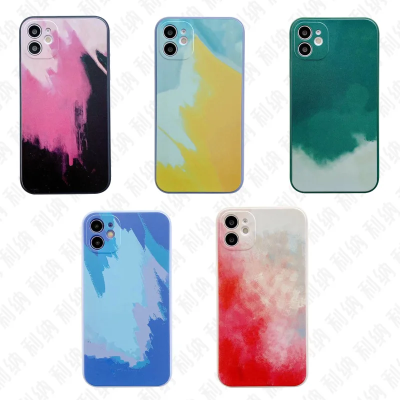 

Watercolor Oil Painting Phone Case For iPhone 12 Mini Protective Back Cover, Multi