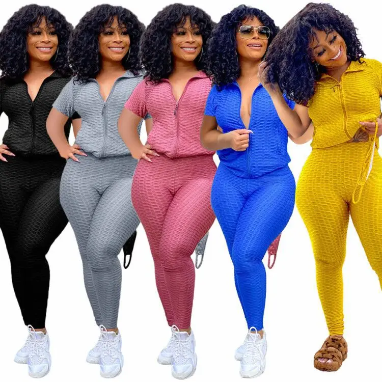 

Spring 2021 Short Sleeves Women's Sports Yoga Cardigan T-Shirt Casual Wear Set
