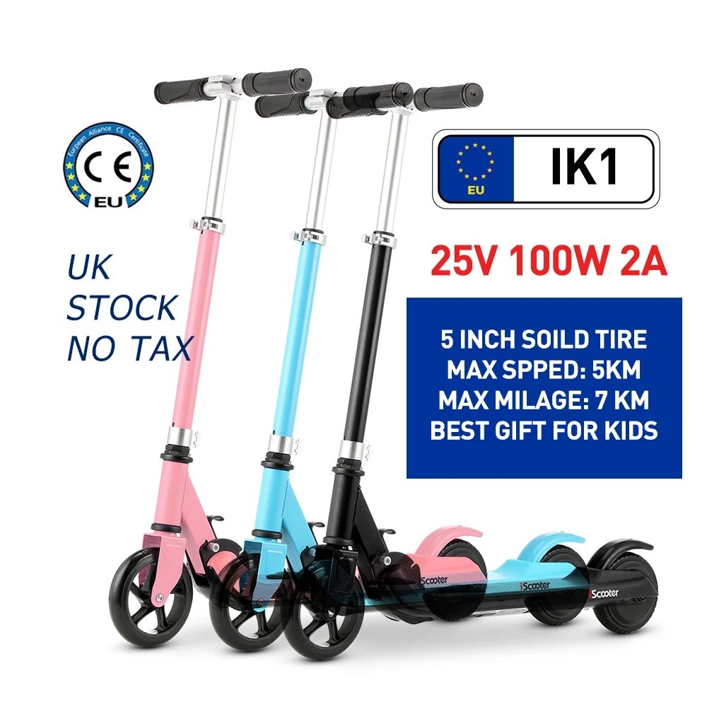 

EU uk stock drop shipping iScooter new model Q3 2 Wheel Electric Kick Scooter 100 Watt cheap Kids mini Electric Scooter
