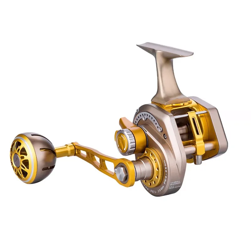 

Top quality sea fishing Stainless steel Aluminum underhead jigging reels ratio 6.3:1, Gold