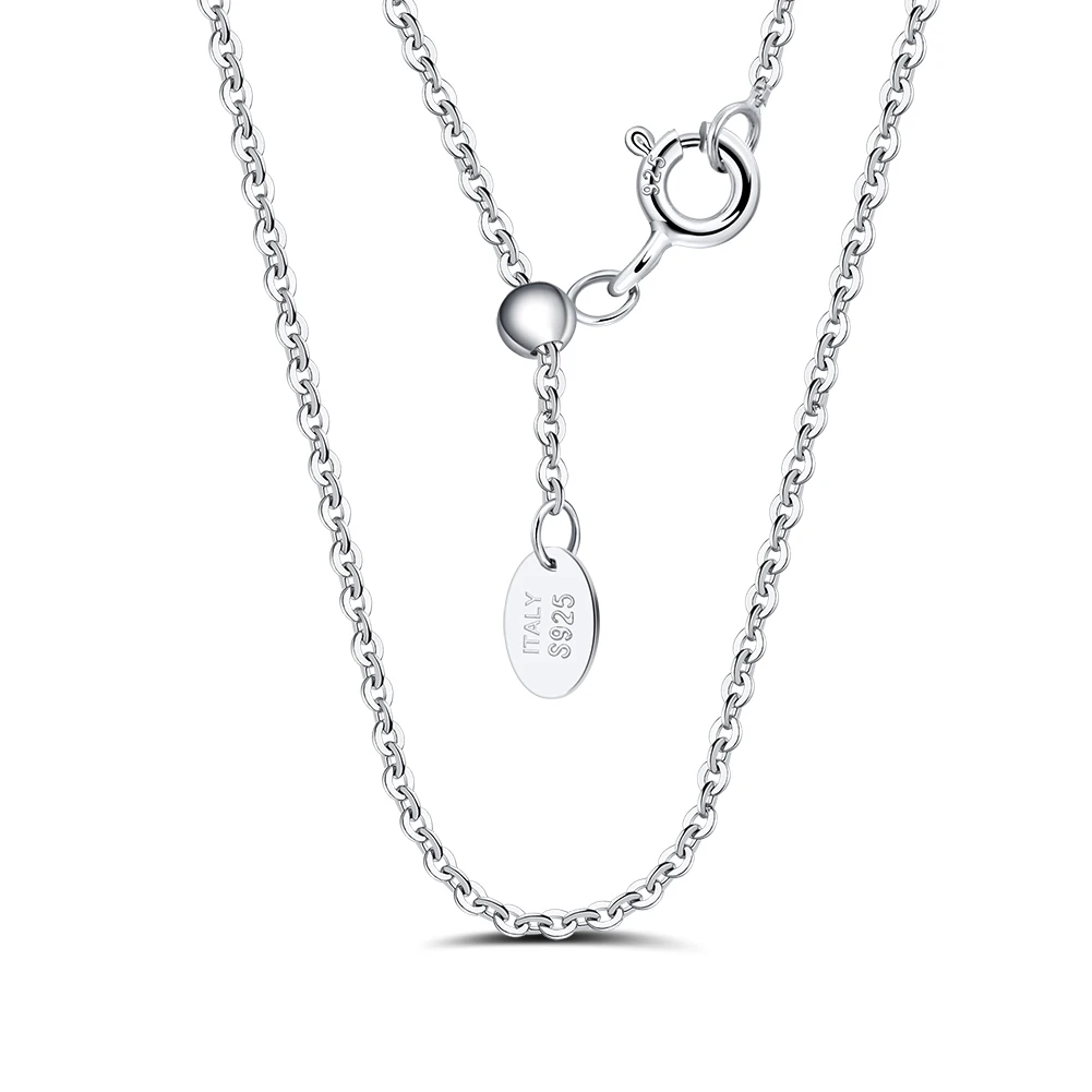 SC06 RINNTIN Adjustable 1mm 925 Sterling Silver Cable Chain Necklace