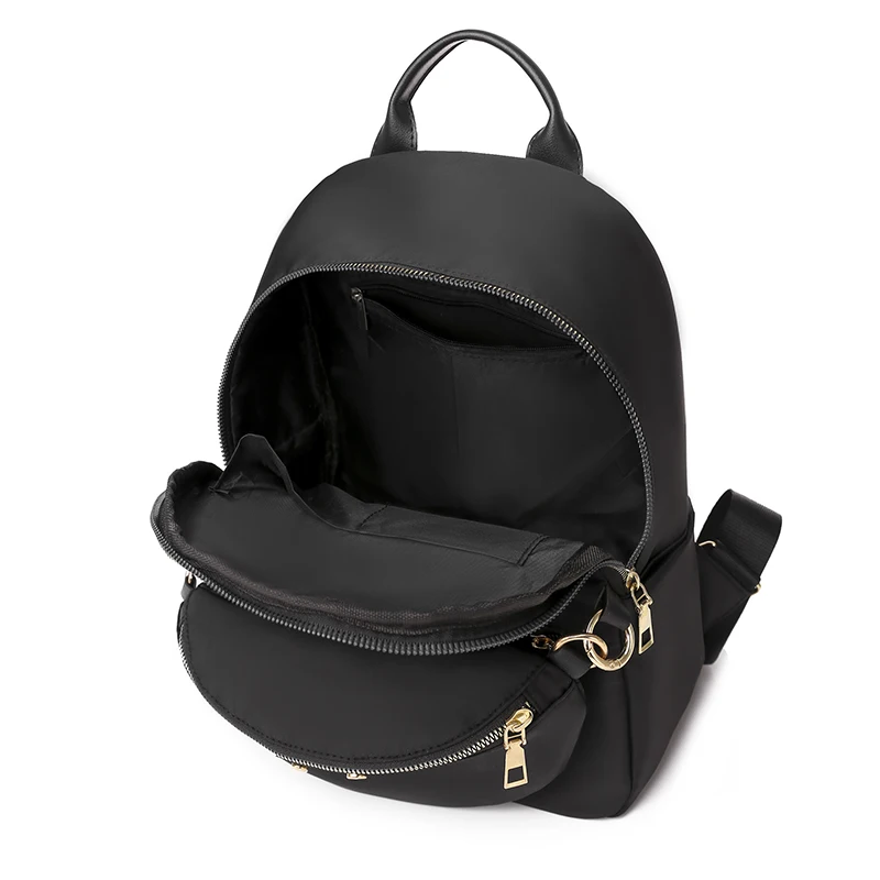 

Factory Wholesale Waterproof nylon Oxford Cloth Ladies Backpack Travel Backpack new Trending Black Student Backpack, Black , beige