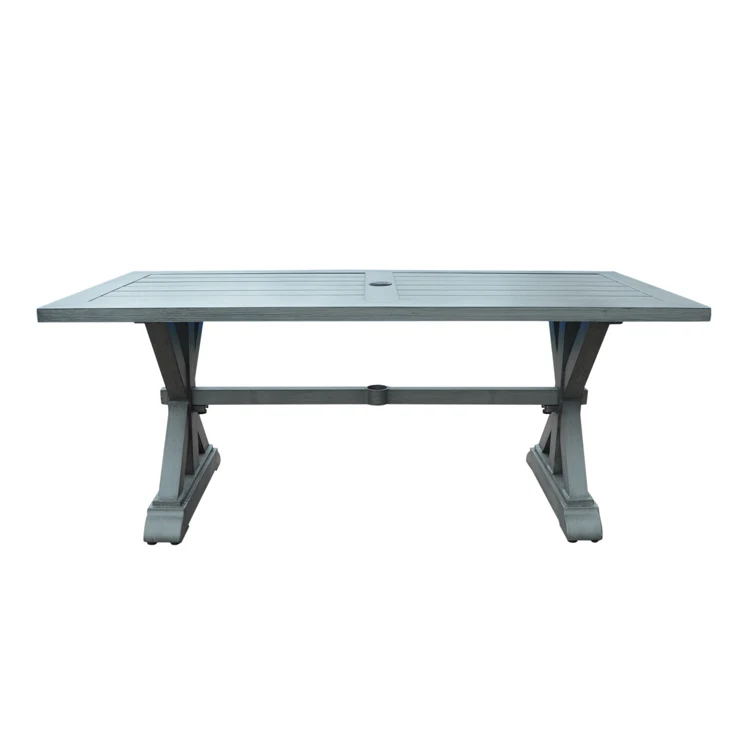 

Outdoor Modern Aluminum Dark Gray Dining Table Set